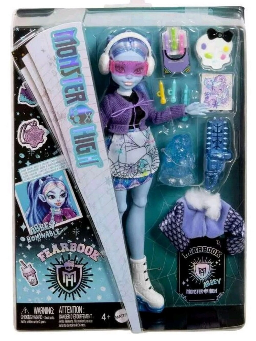Monster High Fearbook Abbey Bominable Fashion Doll with Jacket, Yearbook